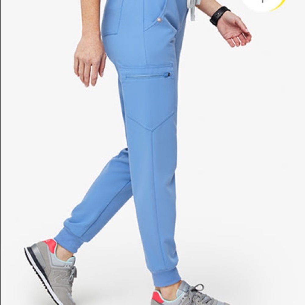 Figs high waisted Zamora scrub jogger pants- ceil blue